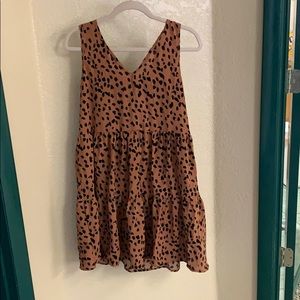 Leopard print tiered dress